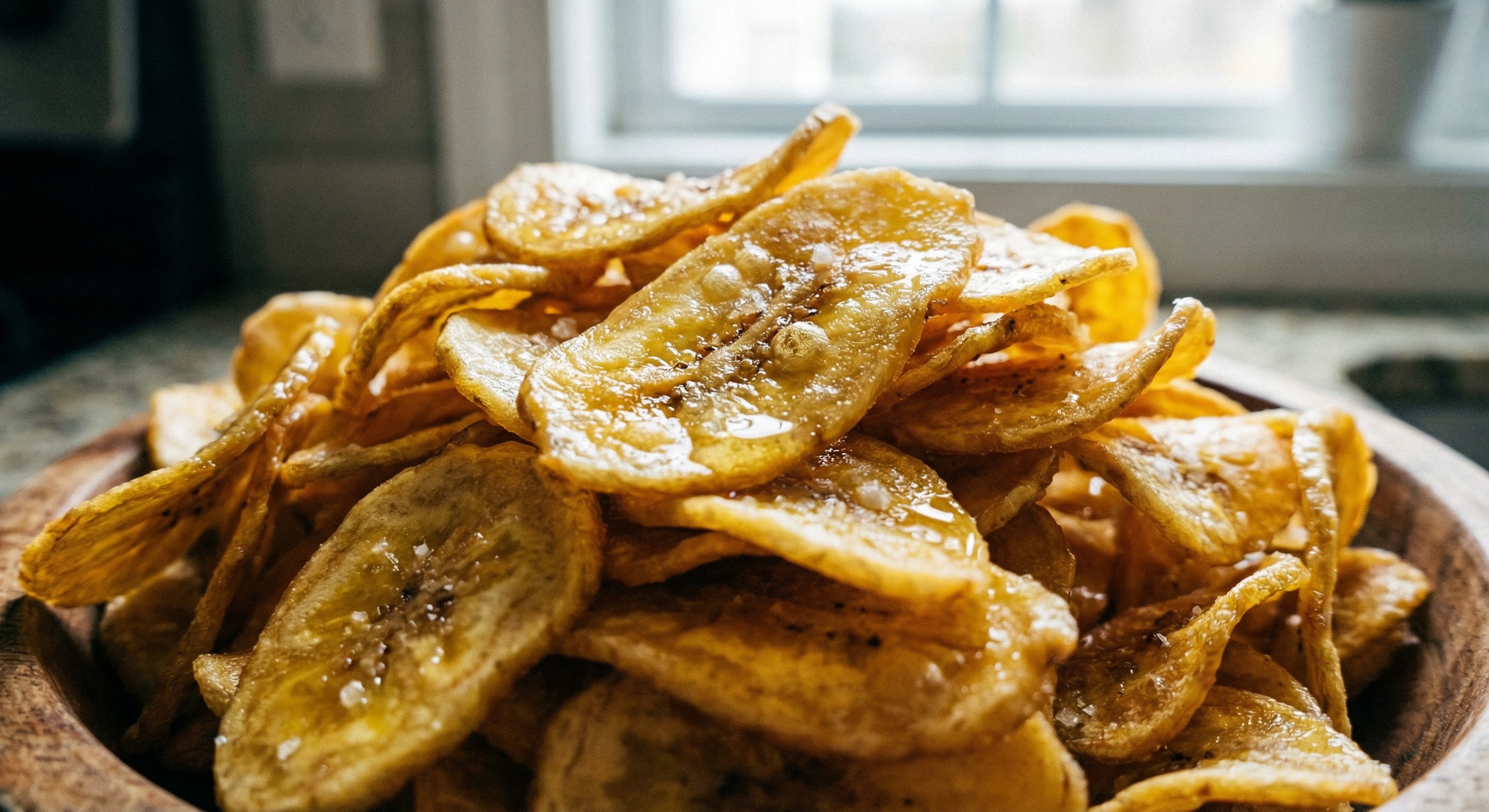 Banana chips close-up